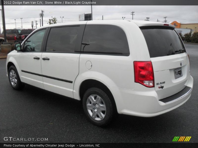 Stone White / Black/Light Graystone 2012 Dodge Ram Van C/V