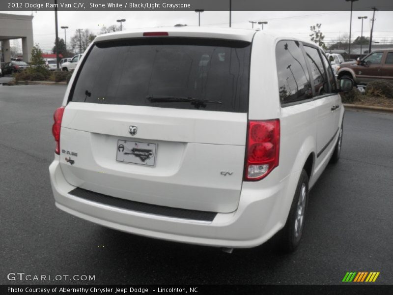 Stone White / Black/Light Graystone 2012 Dodge Ram Van C/V