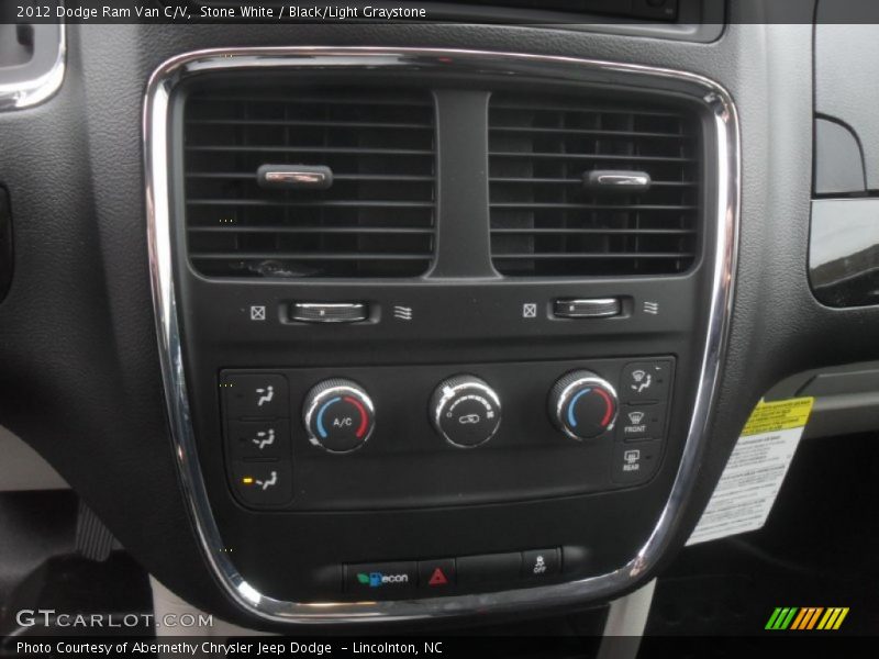 Stone White / Black/Light Graystone 2012 Dodge Ram Van C/V