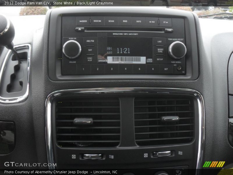 Stone White / Black/Light Graystone 2012 Dodge Ram Van C/V
