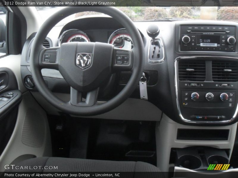 Stone White / Black/Light Graystone 2012 Dodge Ram Van C/V