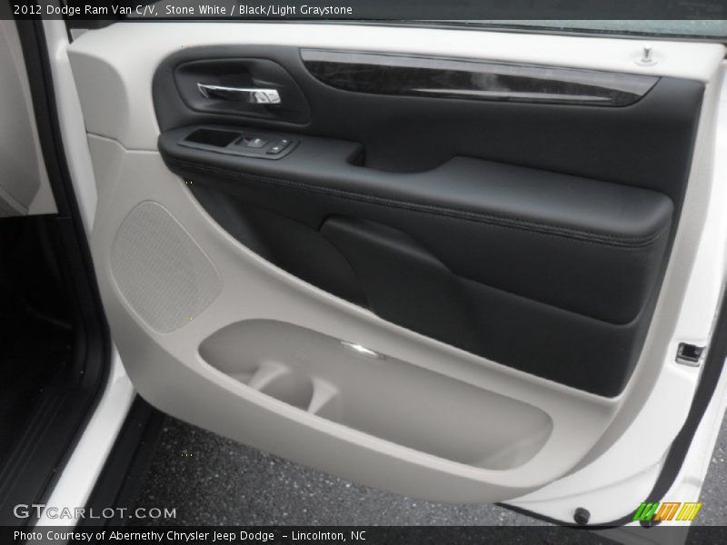 Stone White / Black/Light Graystone 2012 Dodge Ram Van C/V
