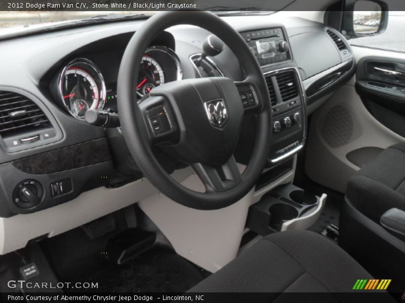 Stone White / Black/Light Graystone 2012 Dodge Ram Van C/V