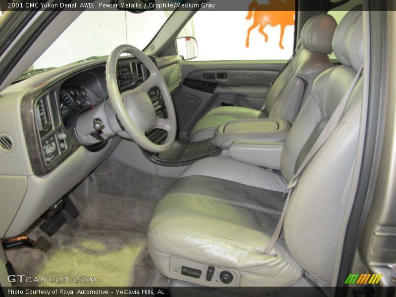 Pewter Metallic / Graphite/Medium Gray 2001 GMC Yukon Denali AWD