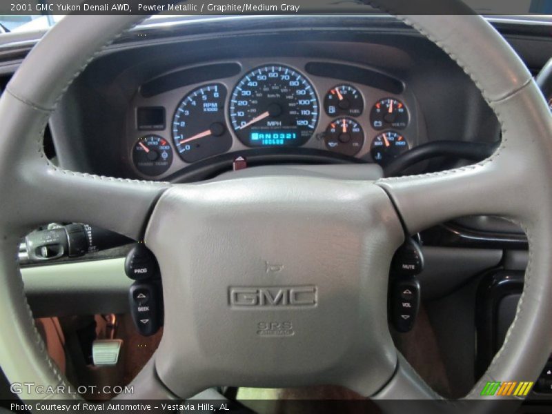 Pewter Metallic / Graphite/Medium Gray 2001 GMC Yukon Denali AWD
