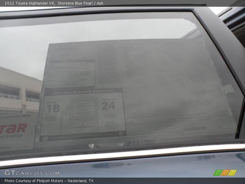 Shoreline Blue Pearl / Ash 2012 Toyota Highlander V6