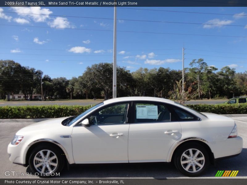 White Sand Tri-Coat Metallic / Medium Light Stone 2009 Ford Taurus SEL