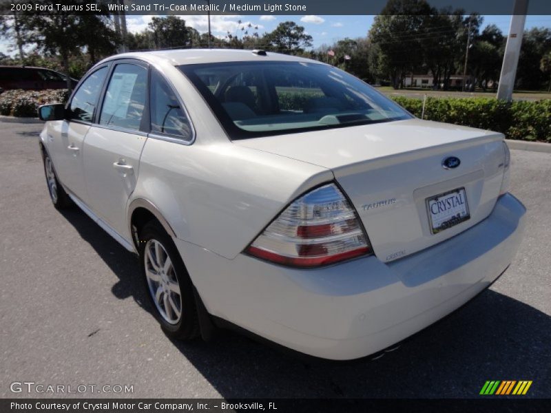 White Sand Tri-Coat Metallic / Medium Light Stone 2009 Ford Taurus SEL