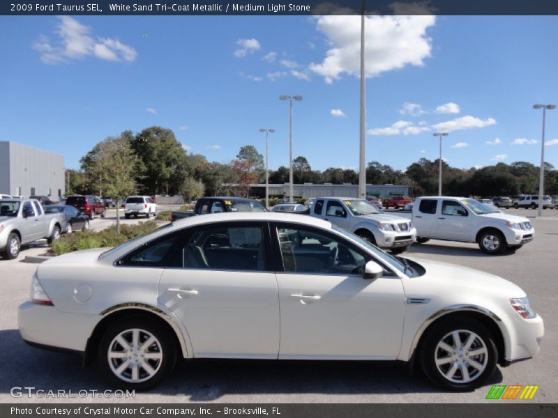 White Sand Tri-Coat Metallic / Medium Light Stone 2009 Ford Taurus SEL