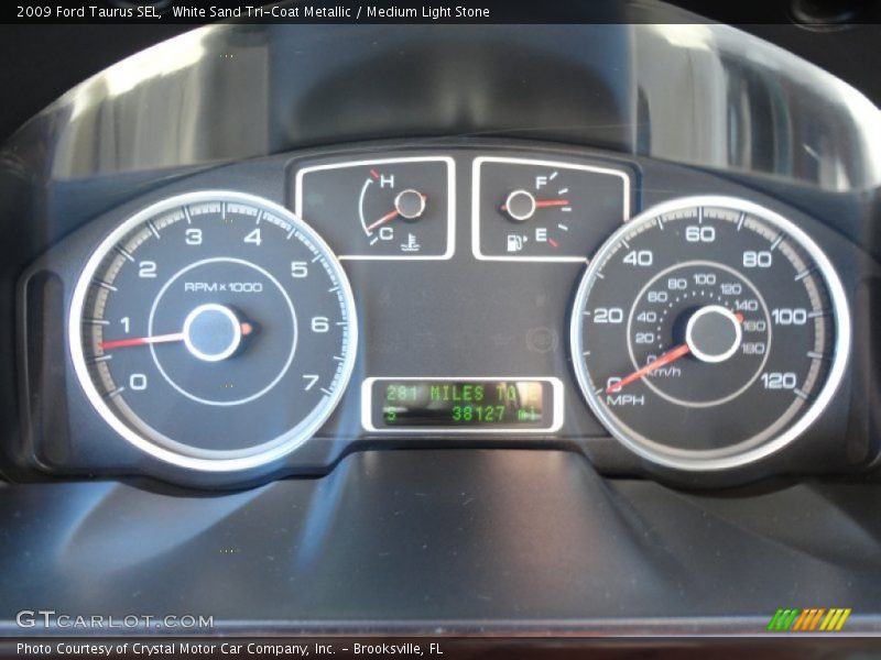 White Sand Tri-Coat Metallic / Medium Light Stone 2009 Ford Taurus SEL