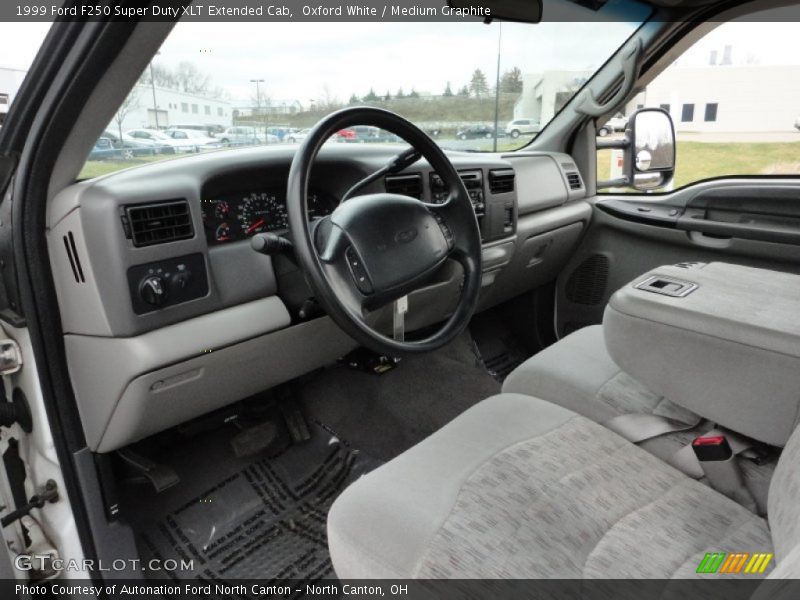 Oxford White / Medium Graphite 1999 Ford F250 Super Duty XLT Extended Cab