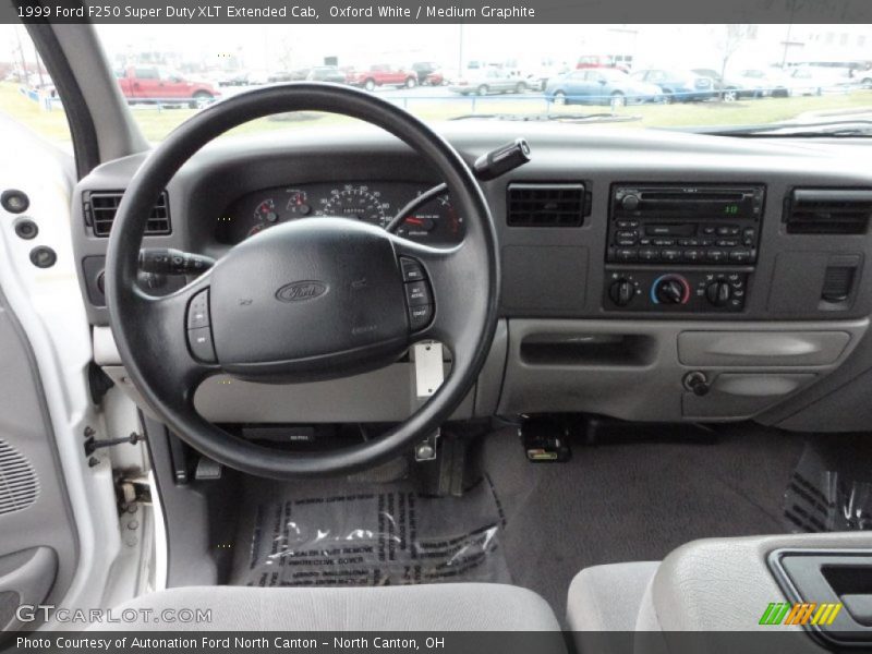 Oxford White / Medium Graphite 1999 Ford F250 Super Duty XLT Extended Cab