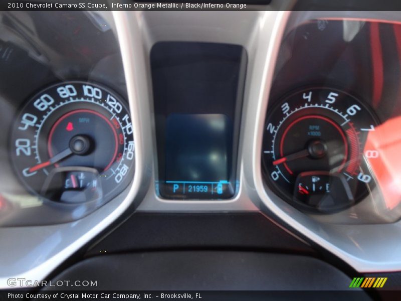 Inferno Orange Metallic / Black/Inferno Orange 2010 Chevrolet Camaro SS Coupe