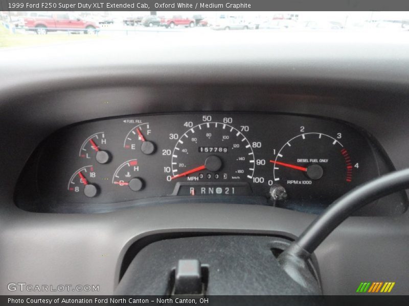 Oxford White / Medium Graphite 1999 Ford F250 Super Duty XLT Extended Cab