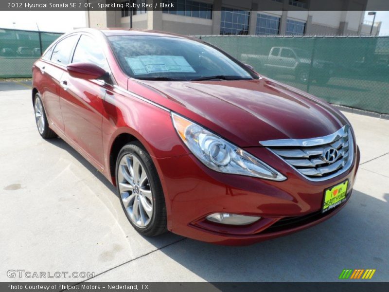 Sparkling Ruby Red / Black 2012 Hyundai Sonata SE 2.0T