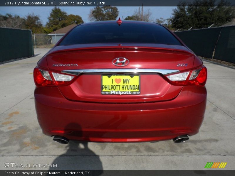 Sparkling Ruby Red / Black 2012 Hyundai Sonata SE 2.0T