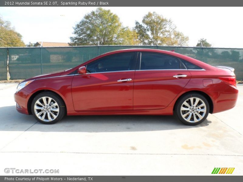 Sparkling Ruby Red / Black 2012 Hyundai Sonata SE 2.0T