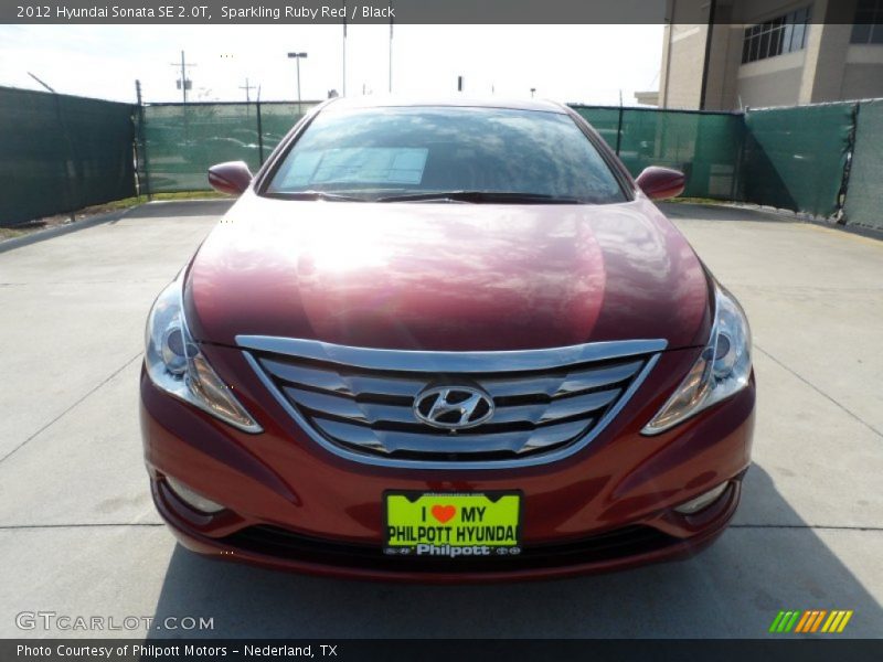 Sparkling Ruby Red / Black 2012 Hyundai Sonata SE 2.0T