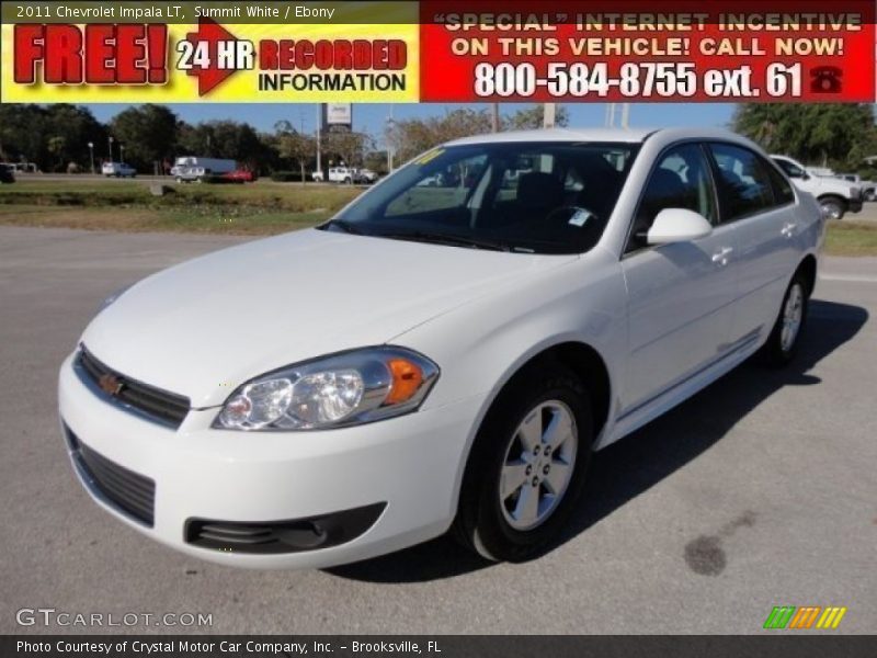 Summit White / Ebony 2011 Chevrolet Impala LT