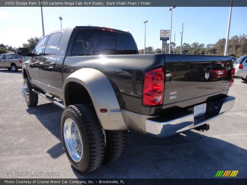 Dark Khaki Pearl / Khaki 2009 Dodge Ram 3500 Laramie Mega Cab 4x4 Dually