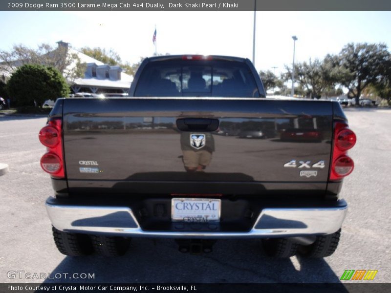 Dark Khaki Pearl / Khaki 2009 Dodge Ram 3500 Laramie Mega Cab 4x4 Dually