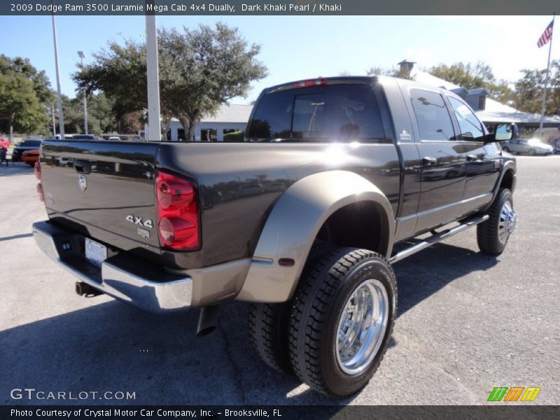 Dark Khaki Pearl / Khaki 2009 Dodge Ram 3500 Laramie Mega Cab 4x4 Dually