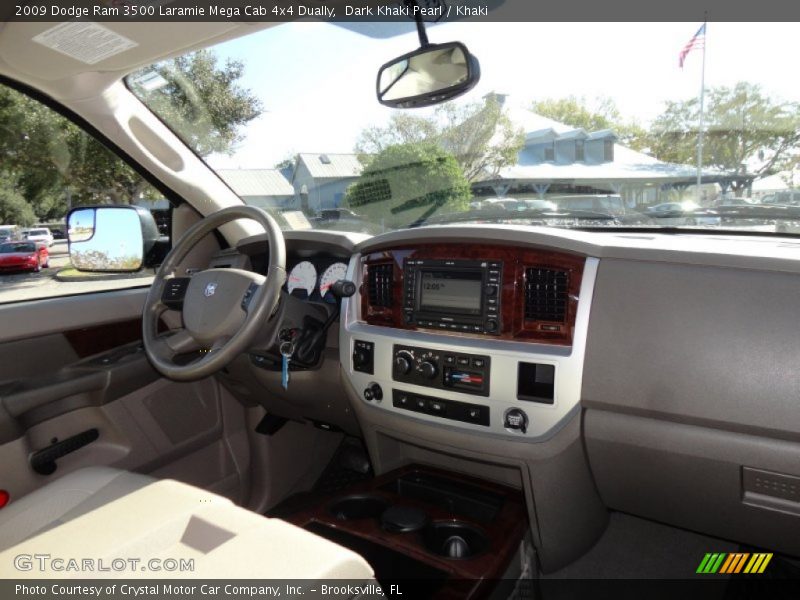 Dark Khaki Pearl / Khaki 2009 Dodge Ram 3500 Laramie Mega Cab 4x4 Dually