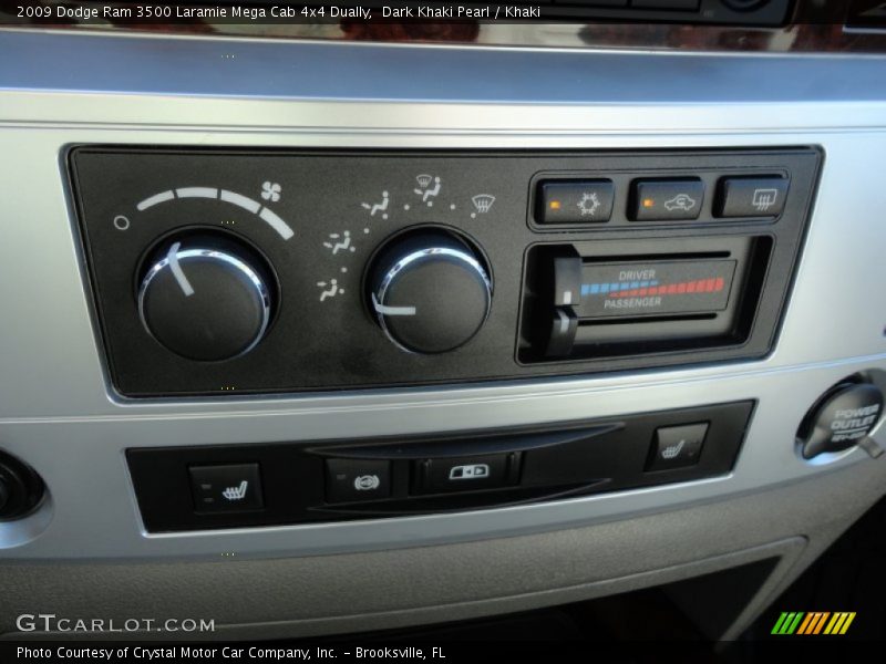 Dark Khaki Pearl / Khaki 2009 Dodge Ram 3500 Laramie Mega Cab 4x4 Dually