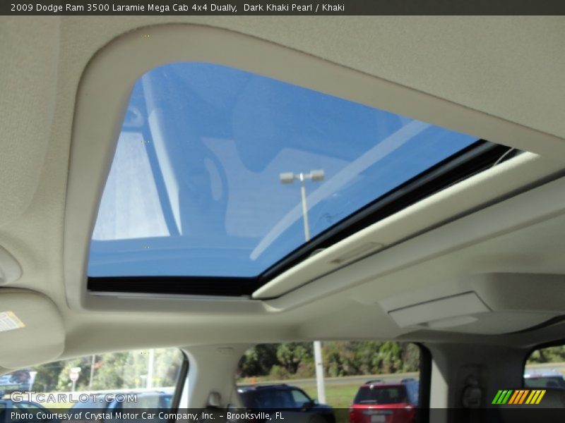 Dark Khaki Pearl / Khaki 2009 Dodge Ram 3500 Laramie Mega Cab 4x4 Dually