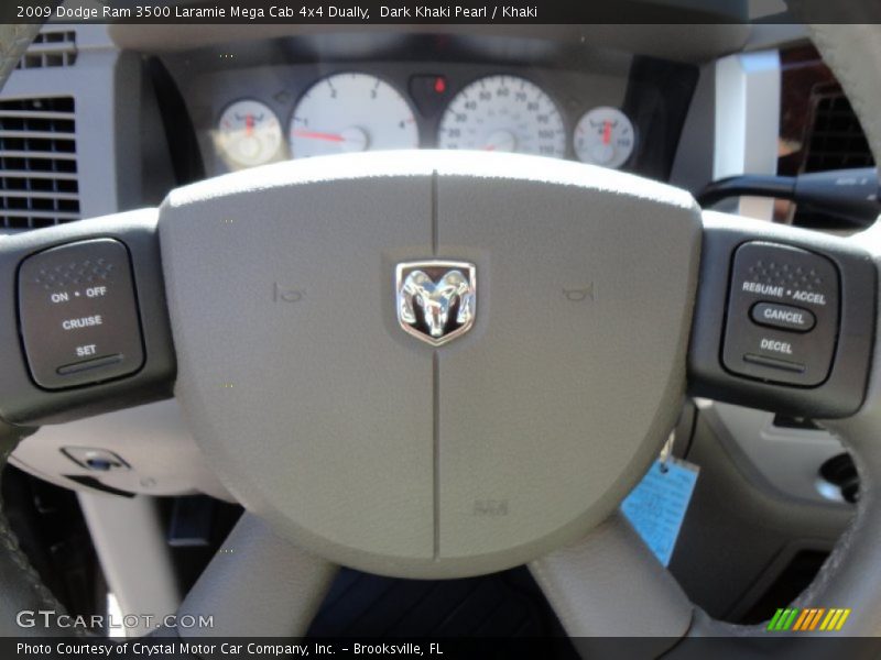 Dark Khaki Pearl / Khaki 2009 Dodge Ram 3500 Laramie Mega Cab 4x4 Dually