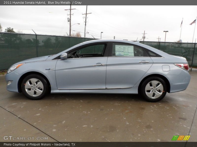 Blue Sky Metallic / Gray 2011 Hyundai Sonata Hybrid