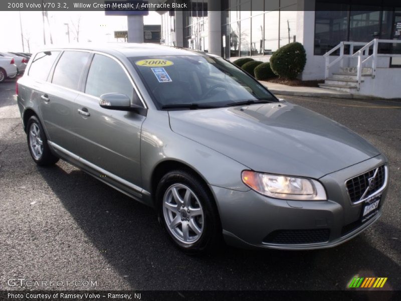 Willow Green Metallic / Anthracite Black 2008 Volvo V70 3.2