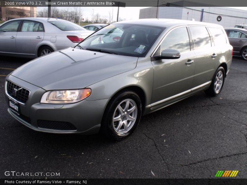 Willow Green Metallic / Anthracite Black 2008 Volvo V70 3.2