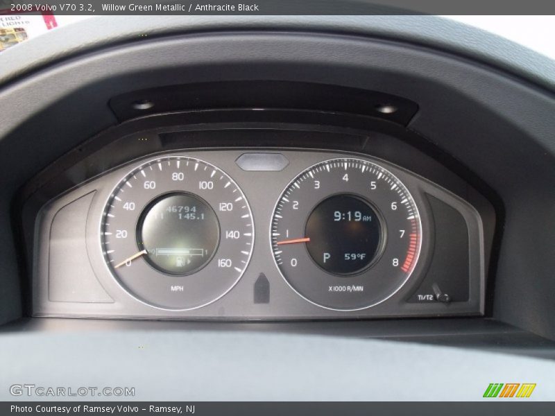 Willow Green Metallic / Anthracite Black 2008 Volvo V70 3.2