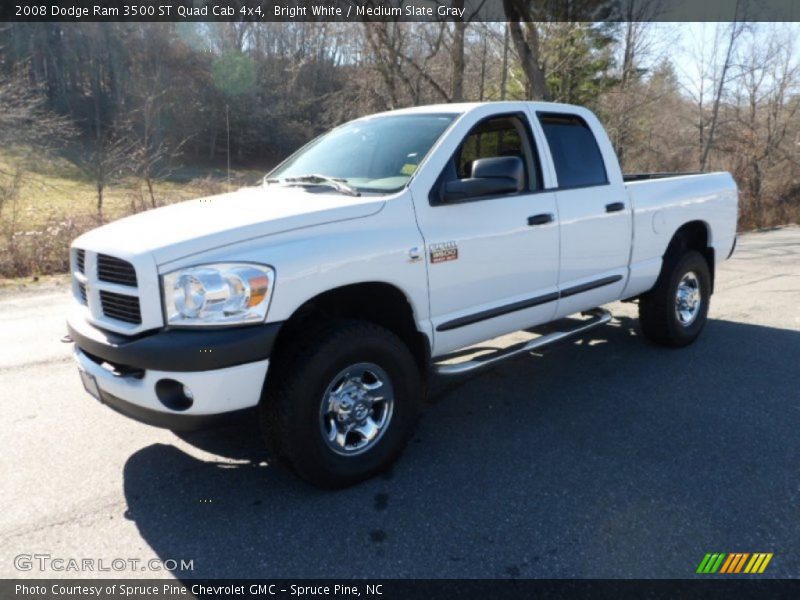 Bright White / Medium Slate Gray 2008 Dodge Ram 3500 ST Quad Cab 4x4