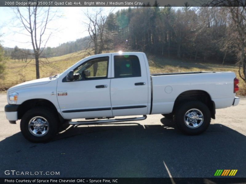 Bright White / Medium Slate Gray 2008 Dodge Ram 3500 ST Quad Cab 4x4