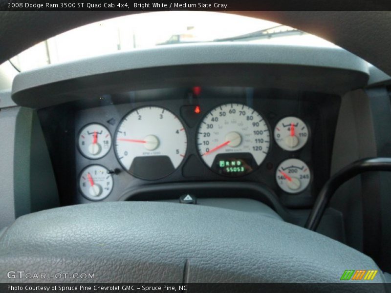 Bright White / Medium Slate Gray 2008 Dodge Ram 3500 ST Quad Cab 4x4