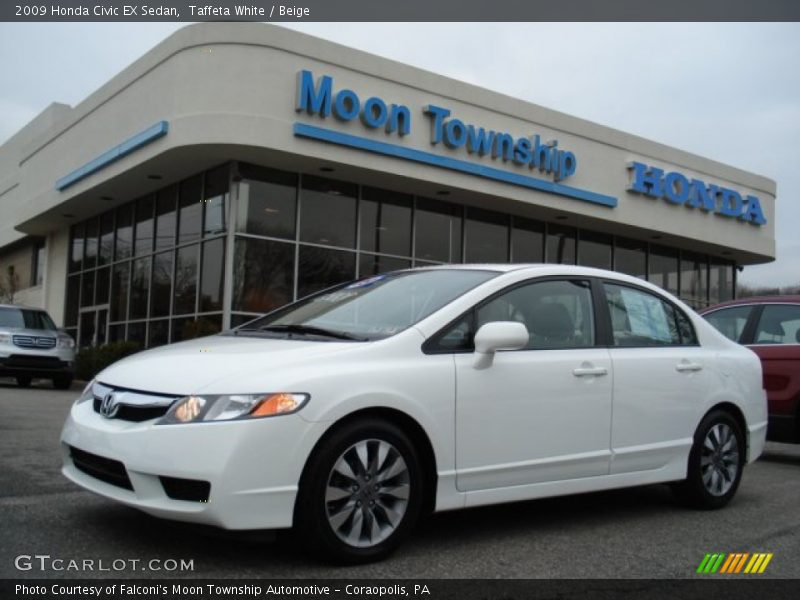 Taffeta White / Beige 2009 Honda Civic EX Sedan