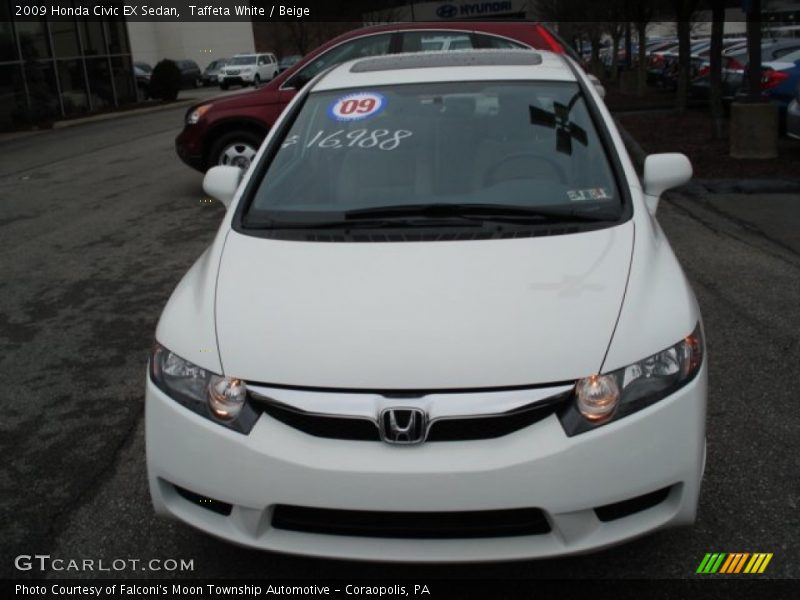 Taffeta White / Beige 2009 Honda Civic EX Sedan
