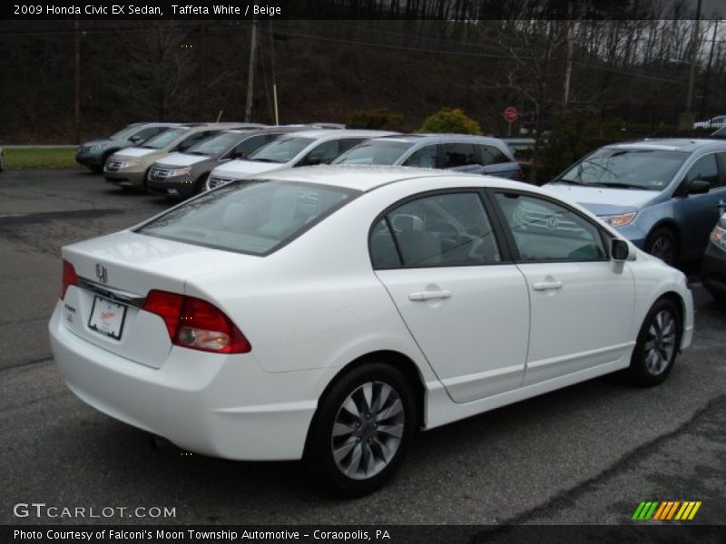 Taffeta White / Beige 2009 Honda Civic EX Sedan