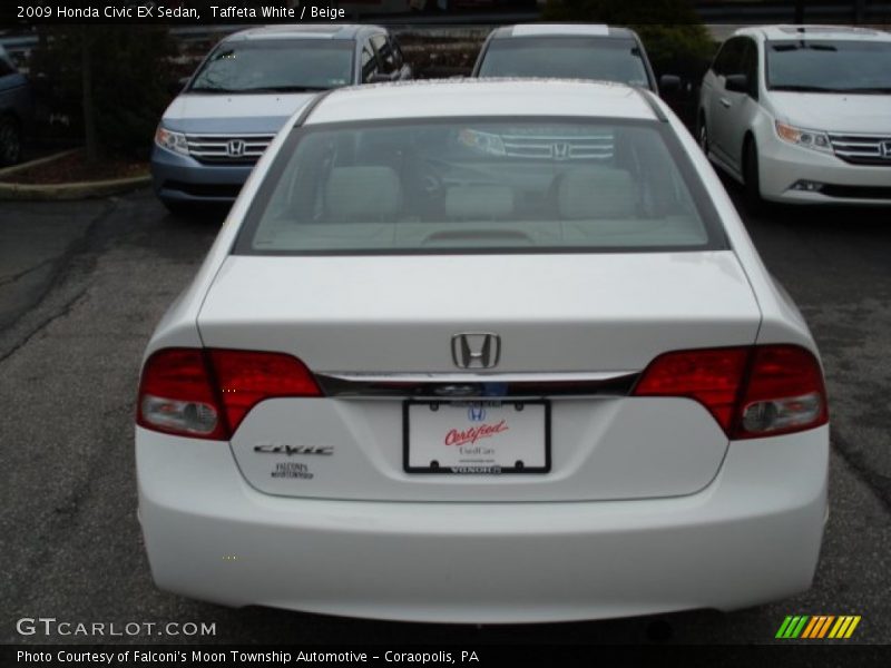 Taffeta White / Beige 2009 Honda Civic EX Sedan
