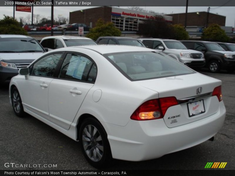 Taffeta White / Beige 2009 Honda Civic EX Sedan