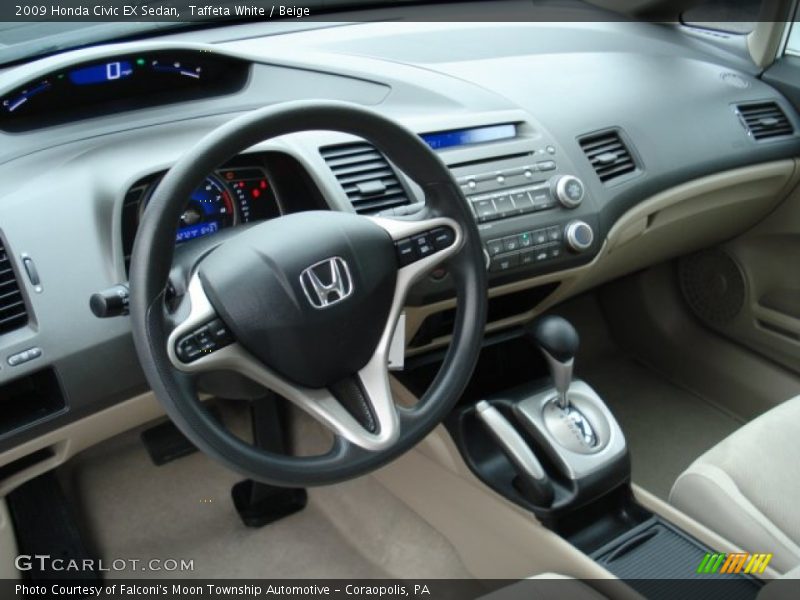 Taffeta White / Beige 2009 Honda Civic EX Sedan