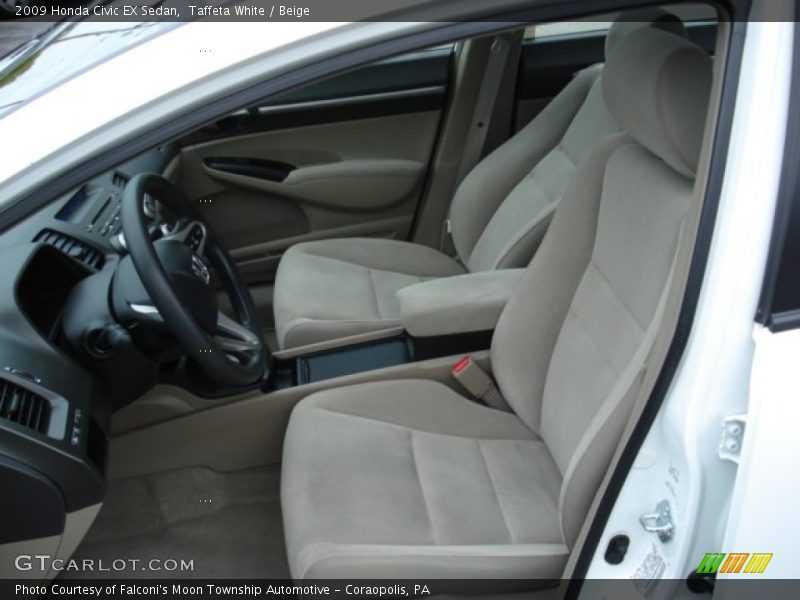 Taffeta White / Beige 2009 Honda Civic EX Sedan