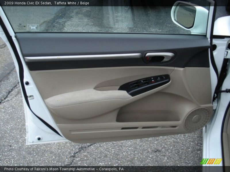 Taffeta White / Beige 2009 Honda Civic EX Sedan