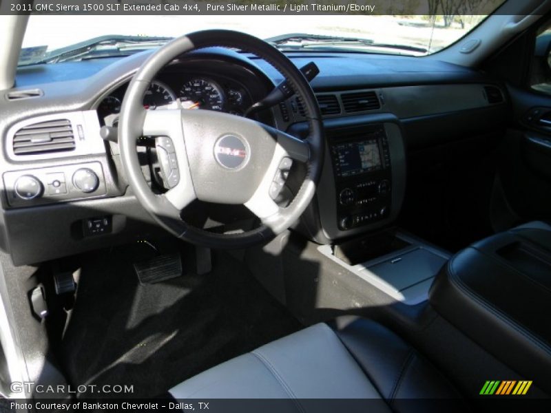 Pure Silver Metallic / Light Titanium/Ebony 2011 GMC Sierra 1500 SLT Extended Cab 4x4