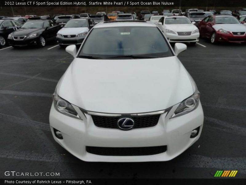 Starfire White Pearl / F Sport Ocean Blue Nuluxe 2012 Lexus CT F Sport Special Edition Hybrid