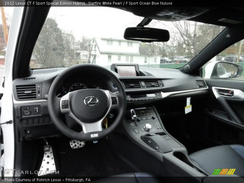 Starfire White Pearl / F Sport Ocean Blue Nuluxe 2012 Lexus CT F Sport Special Edition Hybrid