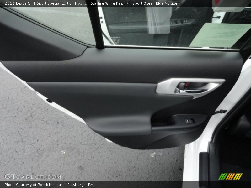Starfire White Pearl / F Sport Ocean Blue Nuluxe 2012 Lexus CT F Sport Special Edition Hybrid