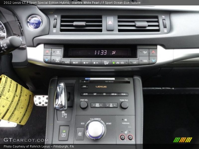 Controls of 2012 CT F Sport Special Edition Hybrid